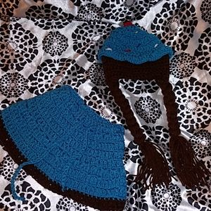 Knitted Cupcake Skirt & Hat Set